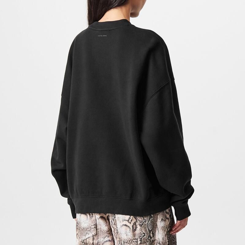 アニービン レディース アウター パーカー・スウェット シャツ Anine Bing Miles Letterman Sweatshirt Black ブラック