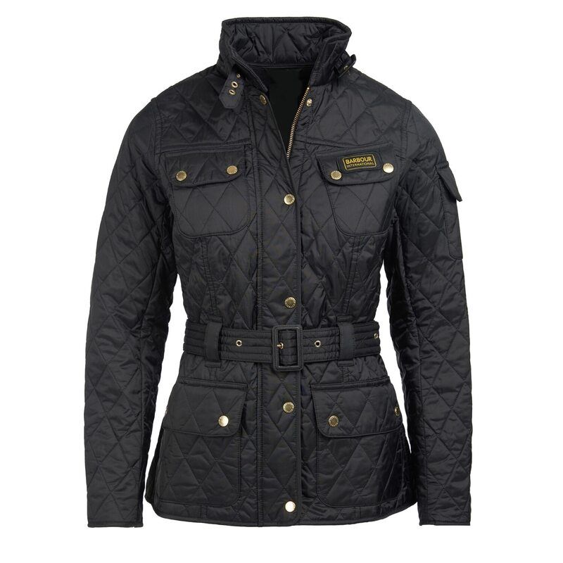 バブアー レディース アウター ジャケット・ブルゾン キルティング ジャケット Barbour International International Quilted Jacket Black ブラック