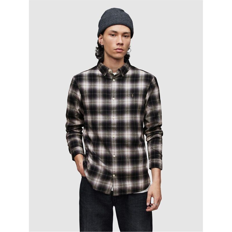 オールセインツ メンズ トップス シャツ AllSaints Selwyn Shirt Mens Black ブラック