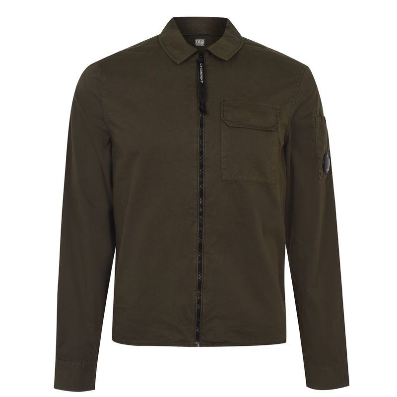 シーピーカンパニー メンズ トップス シャツ CP COMPANY Zipped Overshirt Ivy Green グリーン