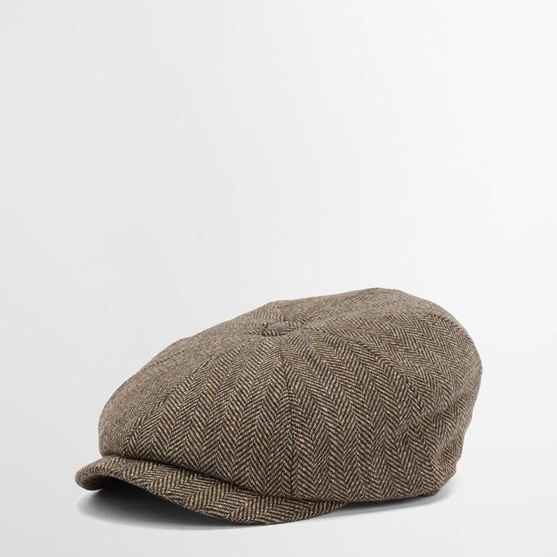 バブアー メンズ アクセサリー 帽子 ツイード キャップ Barbour Fyne Tweed Baker Boy Cap Brown ブラウン