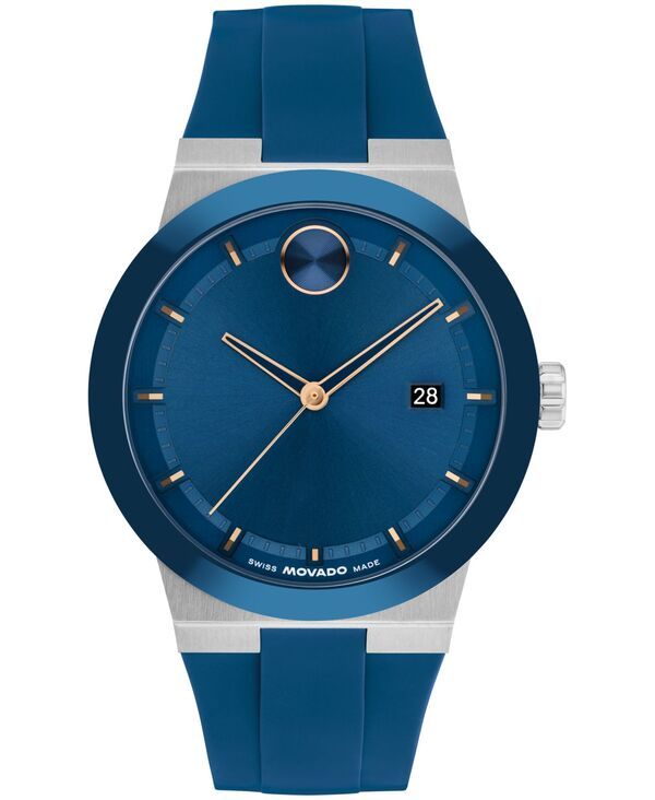 モバド メンズ アクセサリー 腕時計 Movado Mens Bold Fusion Swiss Quartz Blue Silicone Watch 4230mm Blue ブルー