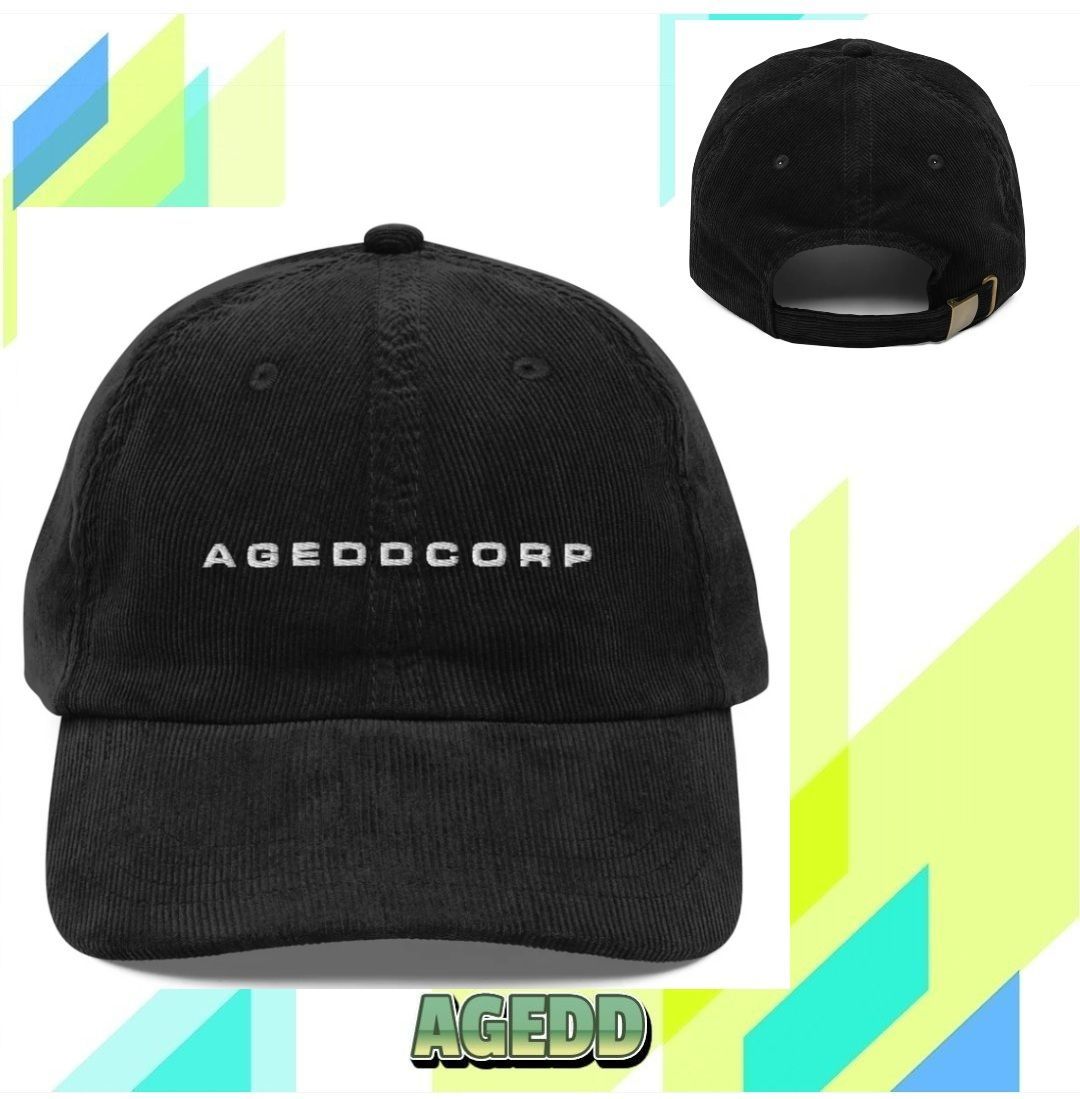 AGEDD CORP コーデュロイハット キャップ 帽子 ブラックカラー