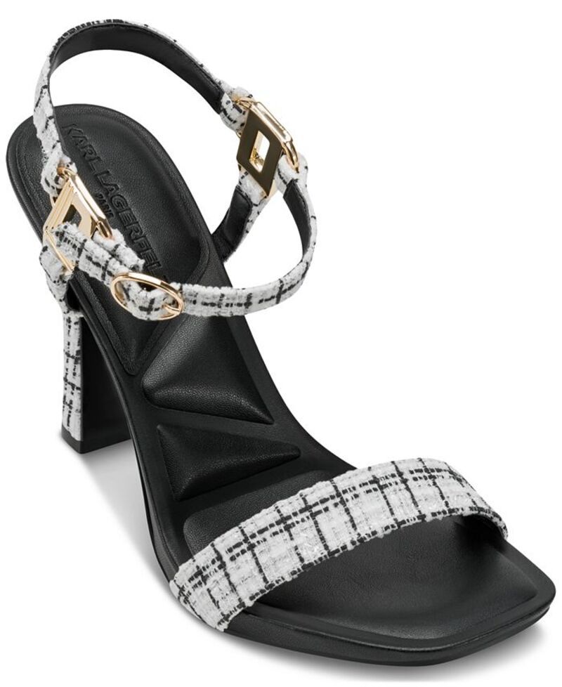 カール ラガーフェルド レディース シューズ サンダル KARL LAGERFELD PARIS Womens Cybil Sandals White Black ホワイト