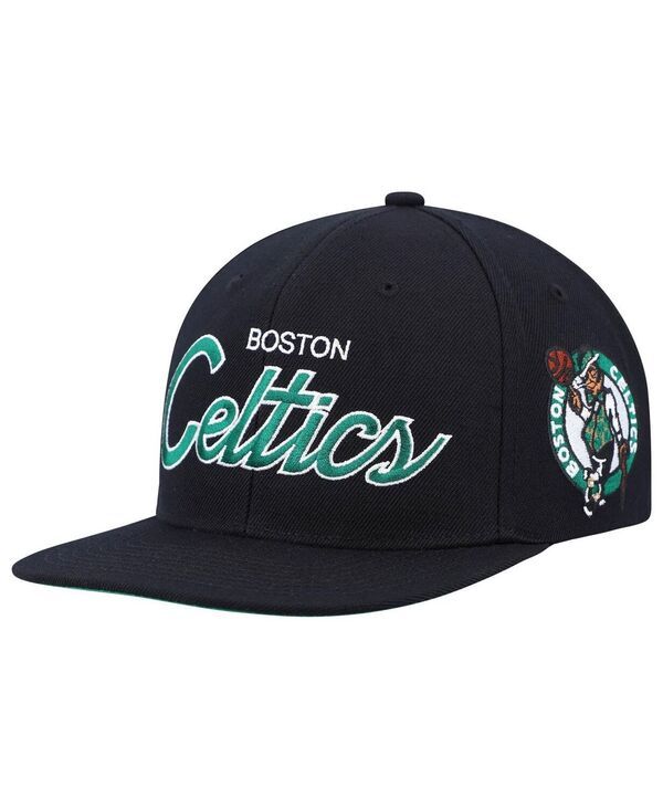 ミッチェルネス メンズ アクセサリー 帽子 Mitchell Ness Mens Black Boston Celtics Hardwood Classicscript 20 Snapback Hat Black ブラック