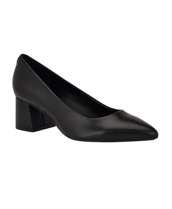 カルバンクライン レディース シューズ パンプス ヒール Calvin Klein Womens Lenott Pointy Toe Dress Block Heel Pumps Black Leather ブラック