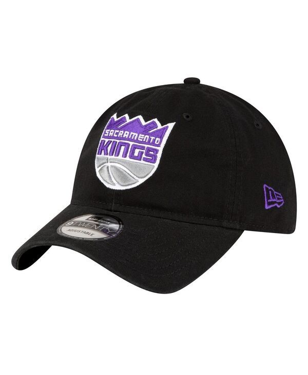 ニューエラ メンズ アクセサリー 帽子 New Era Mens Black Sacramento Kings Team 20 9TWENTY Adjustable Hat Black ブラック