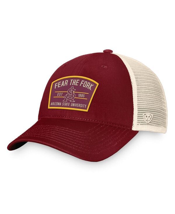 トップオブザワールド メンズ アクセサリー 帽子 Top of the World Mens Maroon Arizona State Sun Devils Unruly Slouch Trucker Snapback Hat Maroon マルーン