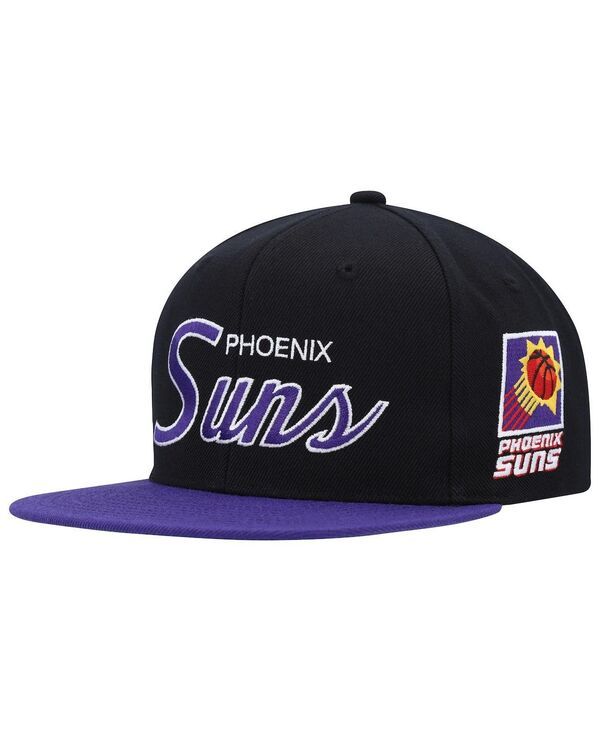 ミッチェルネス メンズ アクセサリー 帽子 Mitchell Ness Mens Black Phoenix Suns Hardwood Classics MVP Team Script 20 Snapback Hat Black ブラック