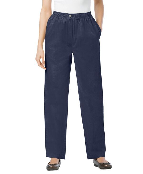 ウーマン ウィズイン レディース ボトムス デニムパンツ トール コットン ジーンズ Woman Within Womens Within Tall StraightLeg AllCotton Denim PullOn 7Day ElasticWaist Je