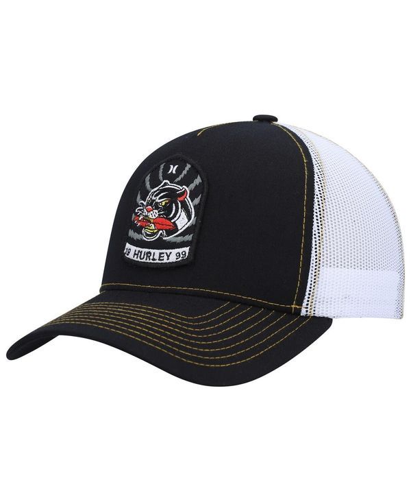 ハーレー メンズ アクセサリー 帽子 Hurley Mens Black White Wild Things Trucker Snapback Hat Black White ホワイト
