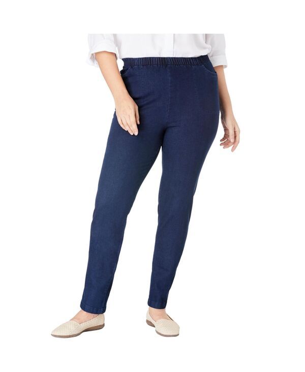 ウーマン ウィズイン レディース ボトムス デニムパンツ ストレート デニム Woman Within Womens Within Straight Leg Fineline Denim Jean Indigo インディゴ
