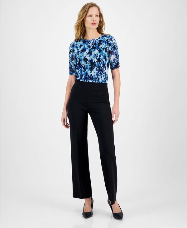 アンクライン レディース ボトムス カジュアルパンツ パンツ Anne Klein Womens PullOn WideLeg Pants PXXSXXL Anne Black ブラック