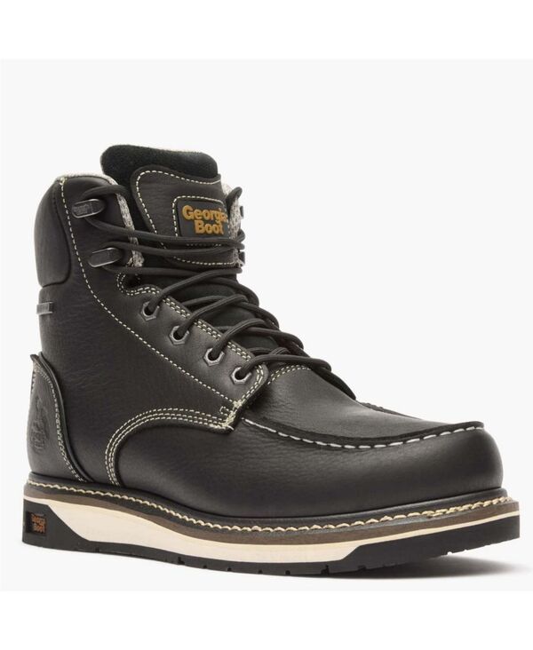 ジョージブーツ メンズ シューズ ブーツ・レインブーツ GEORGIA BOOT Mens AMP LT Wedge Waterproof MocToe Work Boot Black ブラック