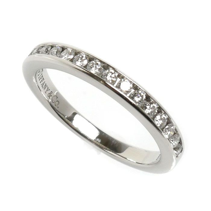 TIFFANY&Co. ティファニー Pt950プラチナ ハーフサークル チャネルセッティング リング・指輪 ダイヤモンド 10号 4.0g レディース 中古 美品