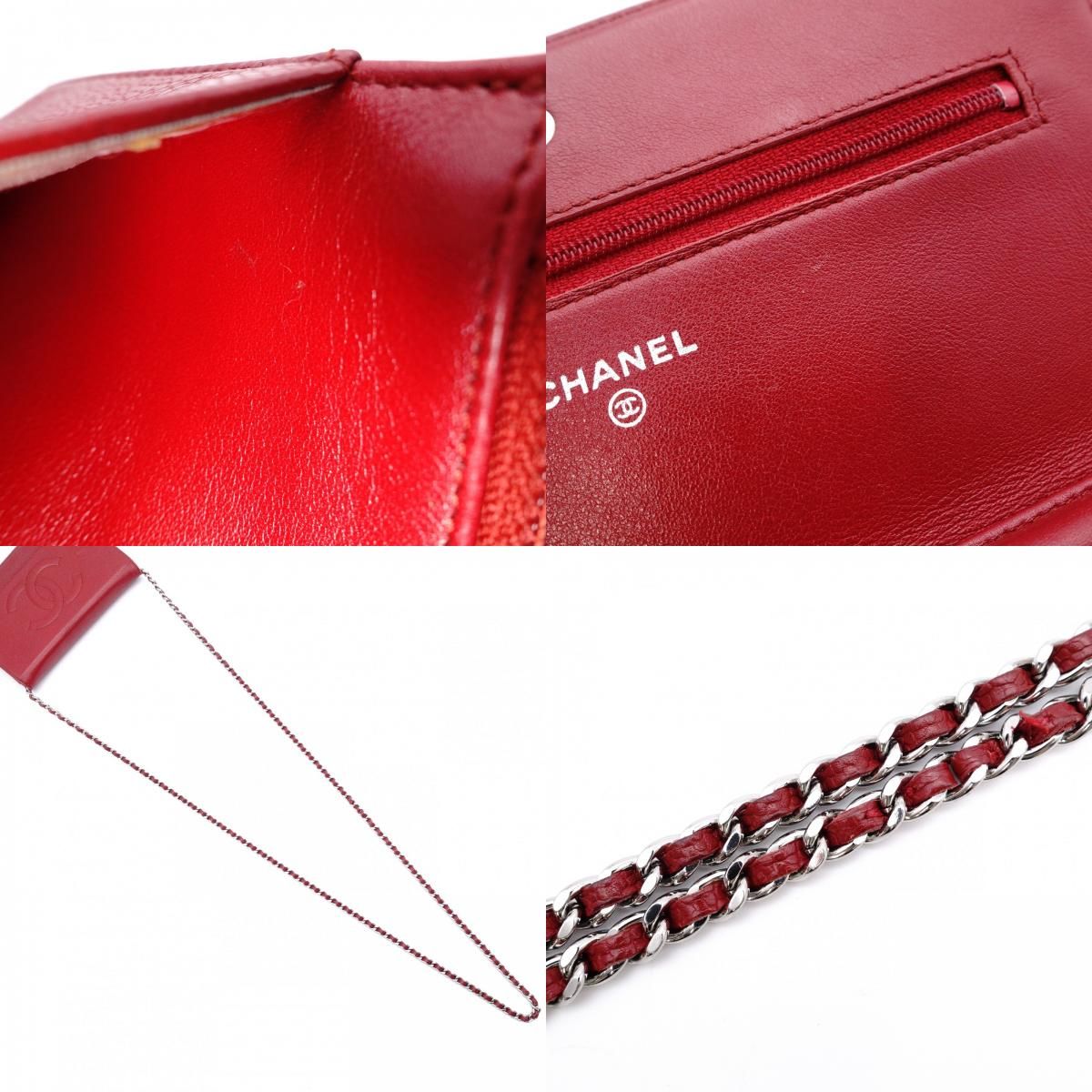 CHANEL シャネル ショルダーバッグ レザー レッド クロスボディ