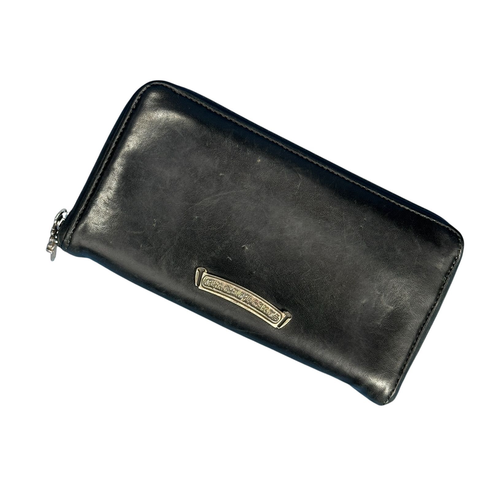 【ジャンク品】CHROME HEARTS レザー長財布 CHROME HEARTS】クロムハーツ 