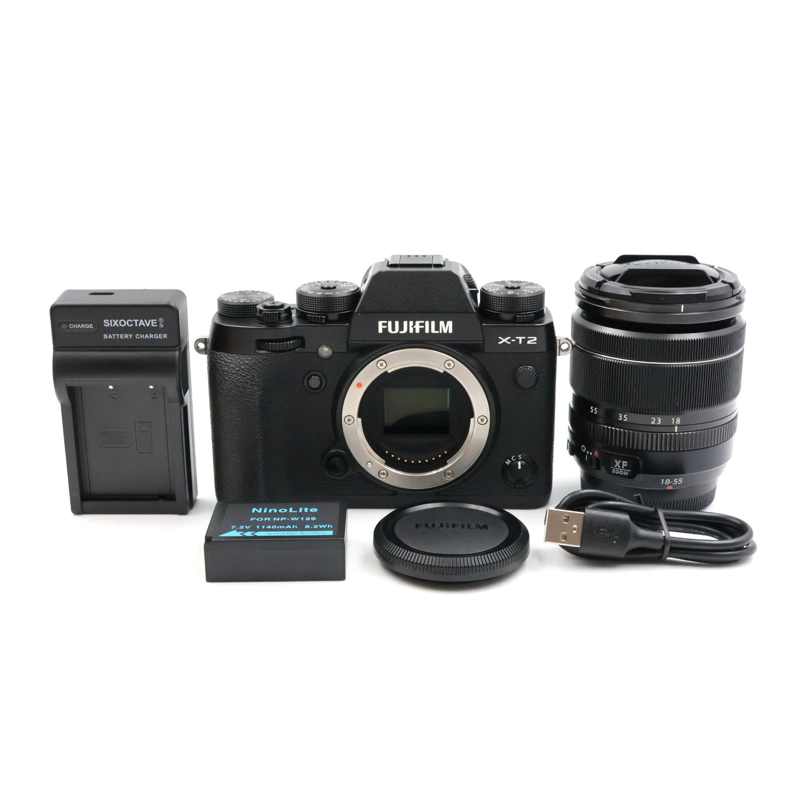 ■シャッター数162枚！極上品■ FUJIFILM X-T2 ブラック レンズキット ミラーレス一眼カメラ 富士フィルム