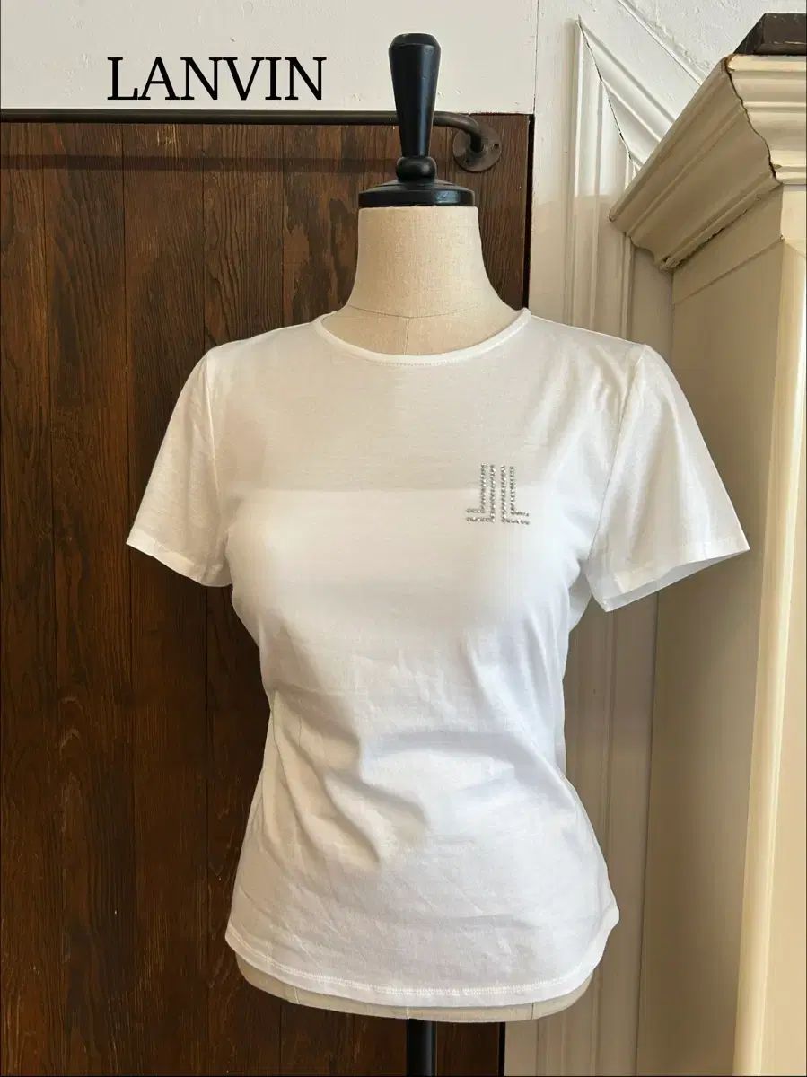 ランバン 正規品 白 キュービックロゴ Tシャツ