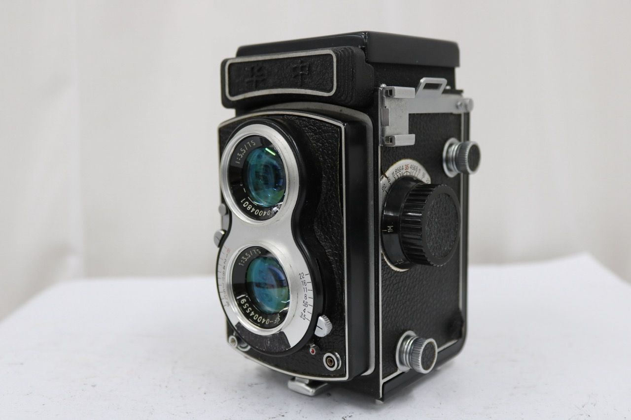 【返品保証】 华中 HZH-01 75mm F3.5 二眼カメラ e12743