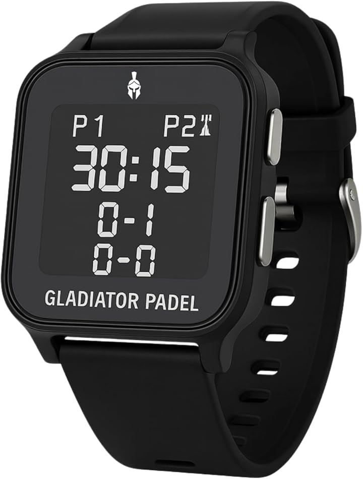 GLADIATOR PADEL スコアも時間も、手首ひとつで テニス用 カウンターウォッチ 防水 軽量 設計 リスト 卓球 ピックルボール 対応 (ブラック)