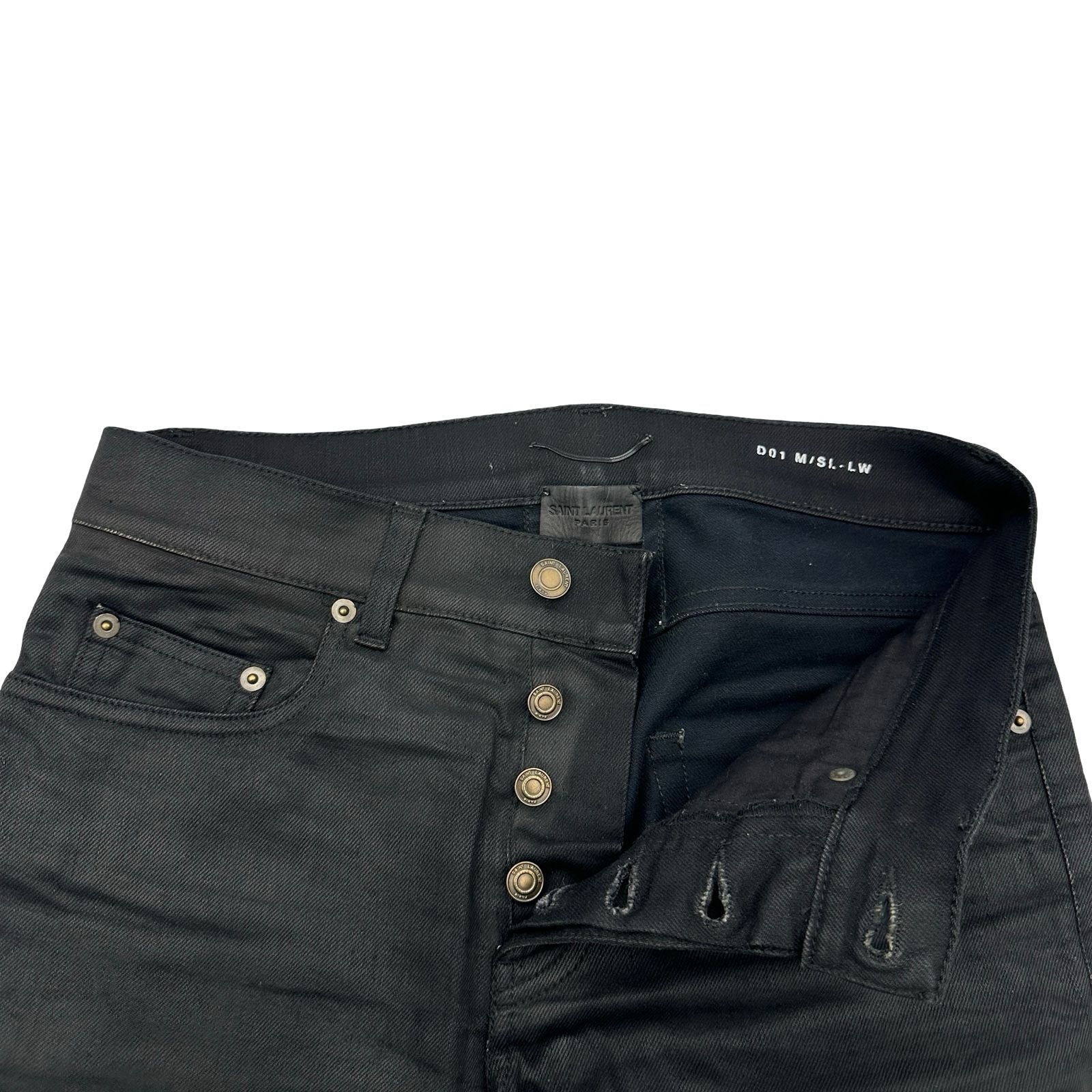 サンローラン SAINT LAURENT コーティングスキニーデニムパンツ 397136