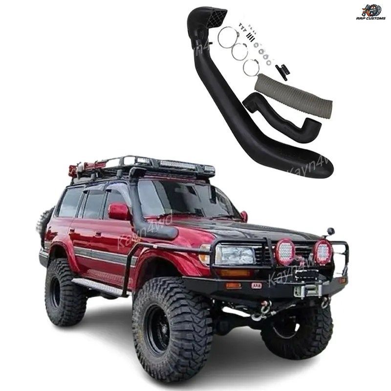 オフロード4x4カーアクセサリーエアラムインテークシュノーケルキット1992-1997トヨタランドクルーザーLC80 FJ80用ウェーディングブレスホ