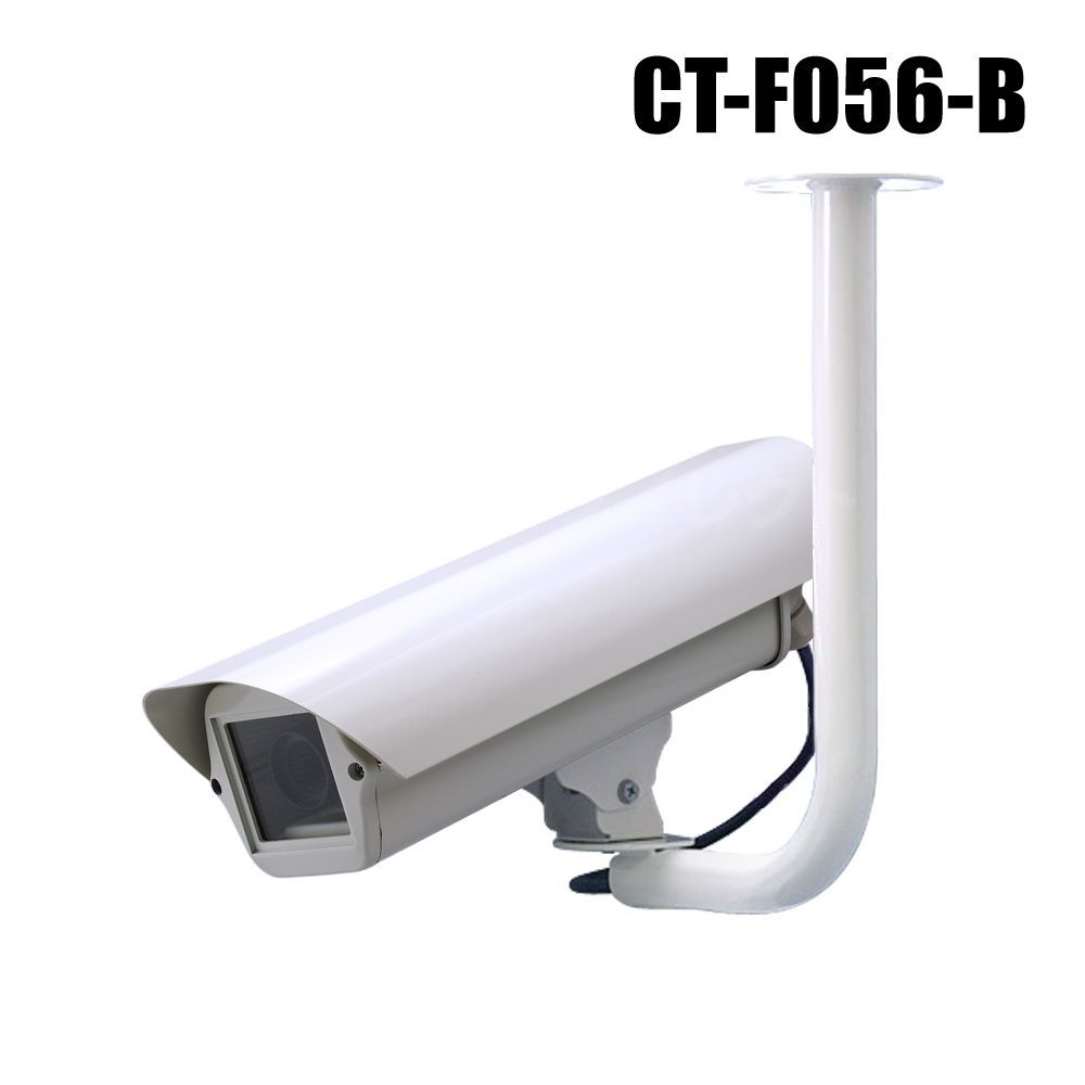 セキュテック CT-F056-B ダミーカメラ ロングハウジング L字ブラケット 天吊取付台セット LED点滅 (アルミ筐体 乾電池式) 国内組立【在庫限定販売 残り１０台】