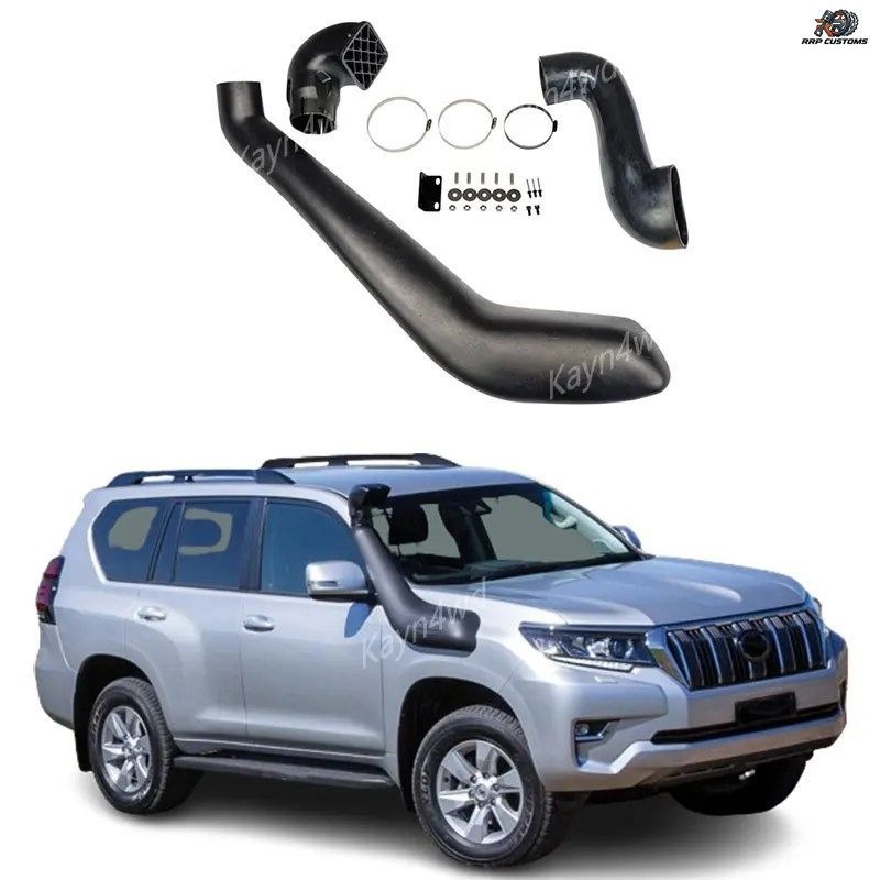 オフロード4x4カーアクセサリーエアインテークシュノーケルキット2018+トヨタランドクルーザープラドLC150 FJ150用ウェーディングブレスホ