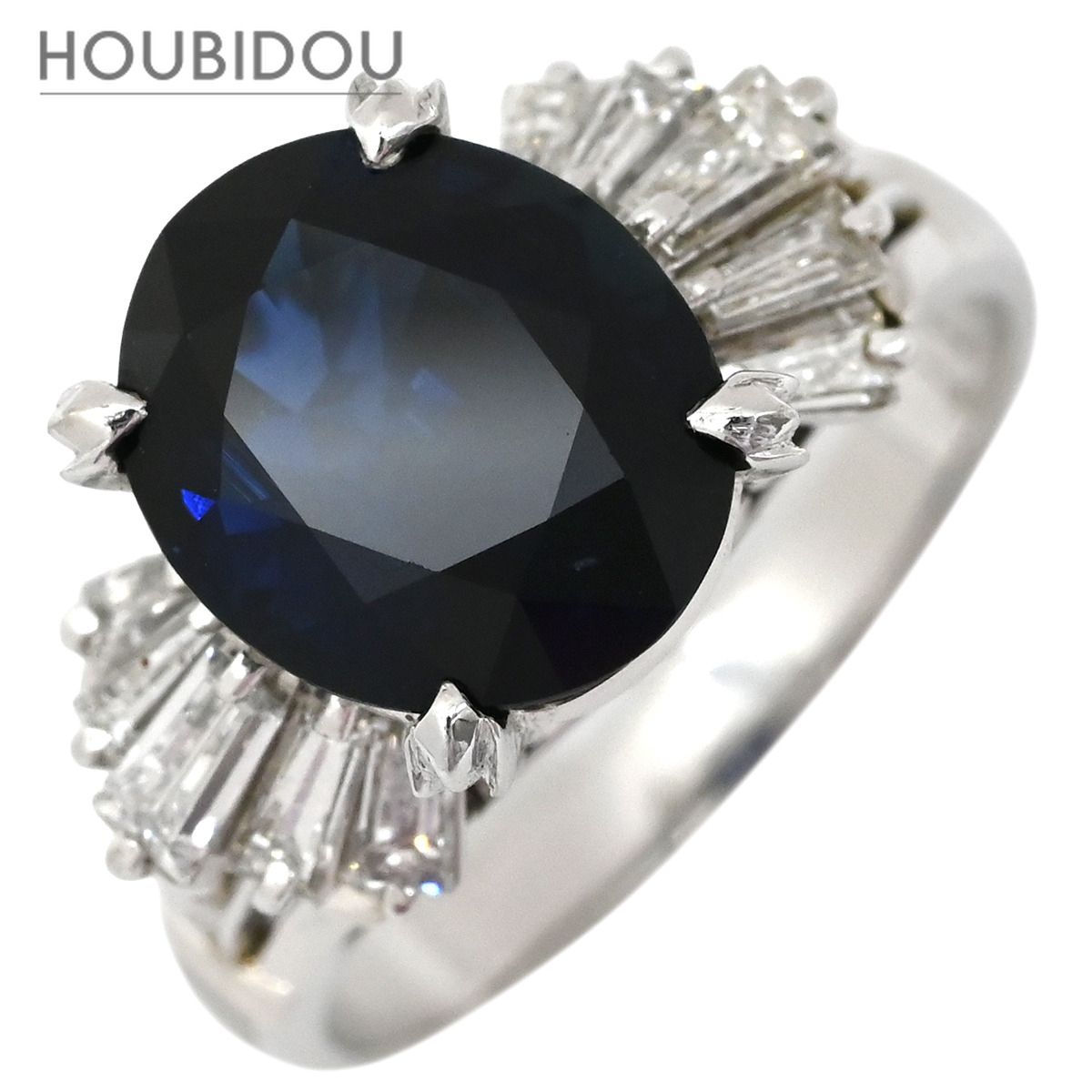 タサキ TASAKI リング 指輪 ブルーサファイア ダイヤ ブルー×プラチナシルバー 青 TASAKI プラチナ オーバルミックスカット PM オーストラリア産 8.5号 【保証書】【中古】 204,970円