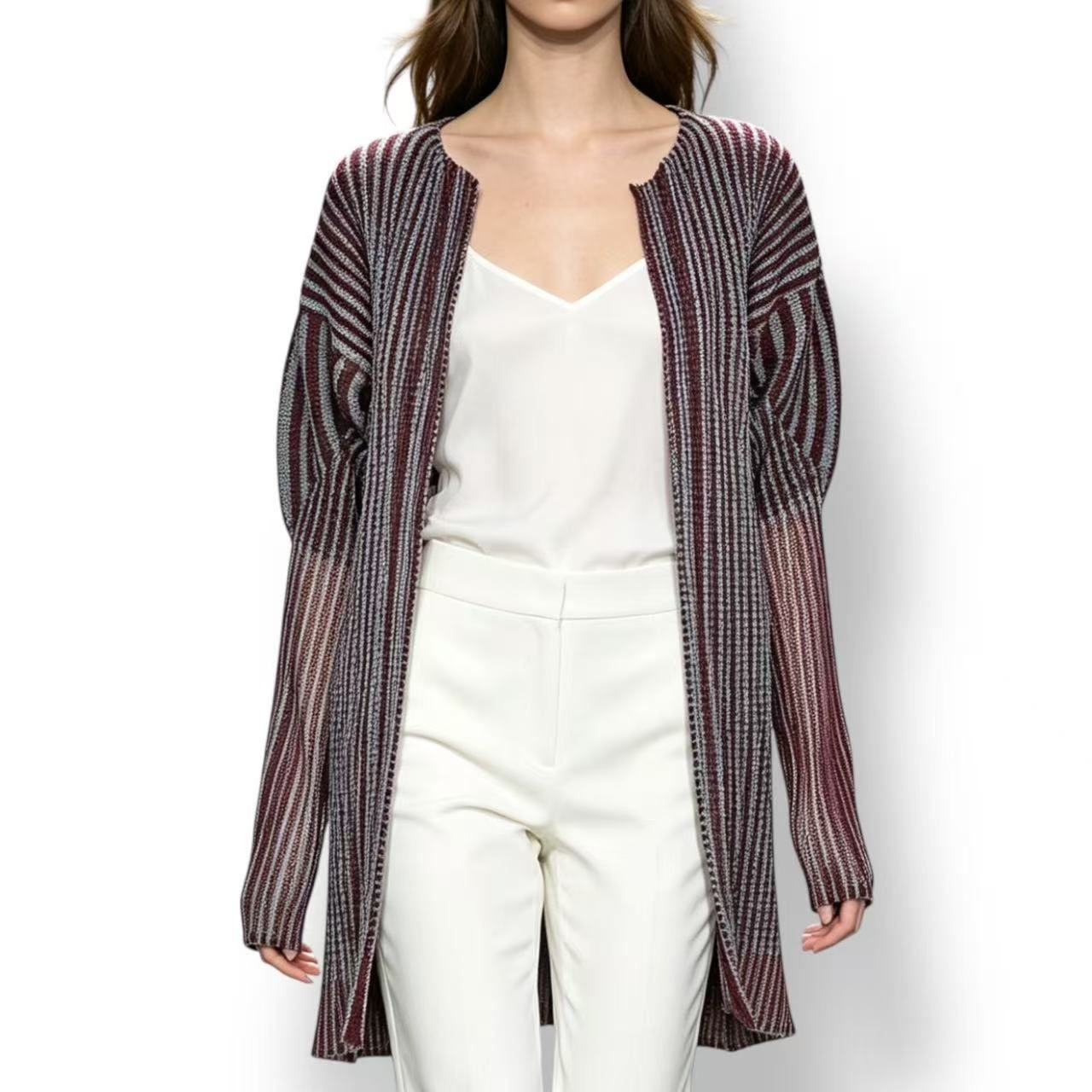 極美品 ISSEY MIYAKE イッセイミヤケ PLEATS PLEASE プリーツプリーズ カーディガン フェイクレイヤードトップス サイズ4