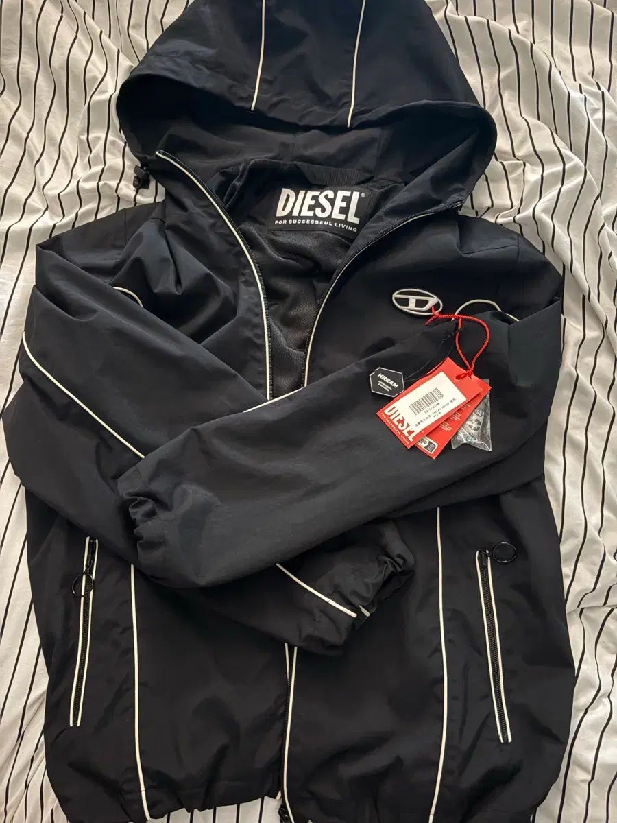 DIESEL J-ハイブス コントラスト パイピング ウィンドブレーカー M
