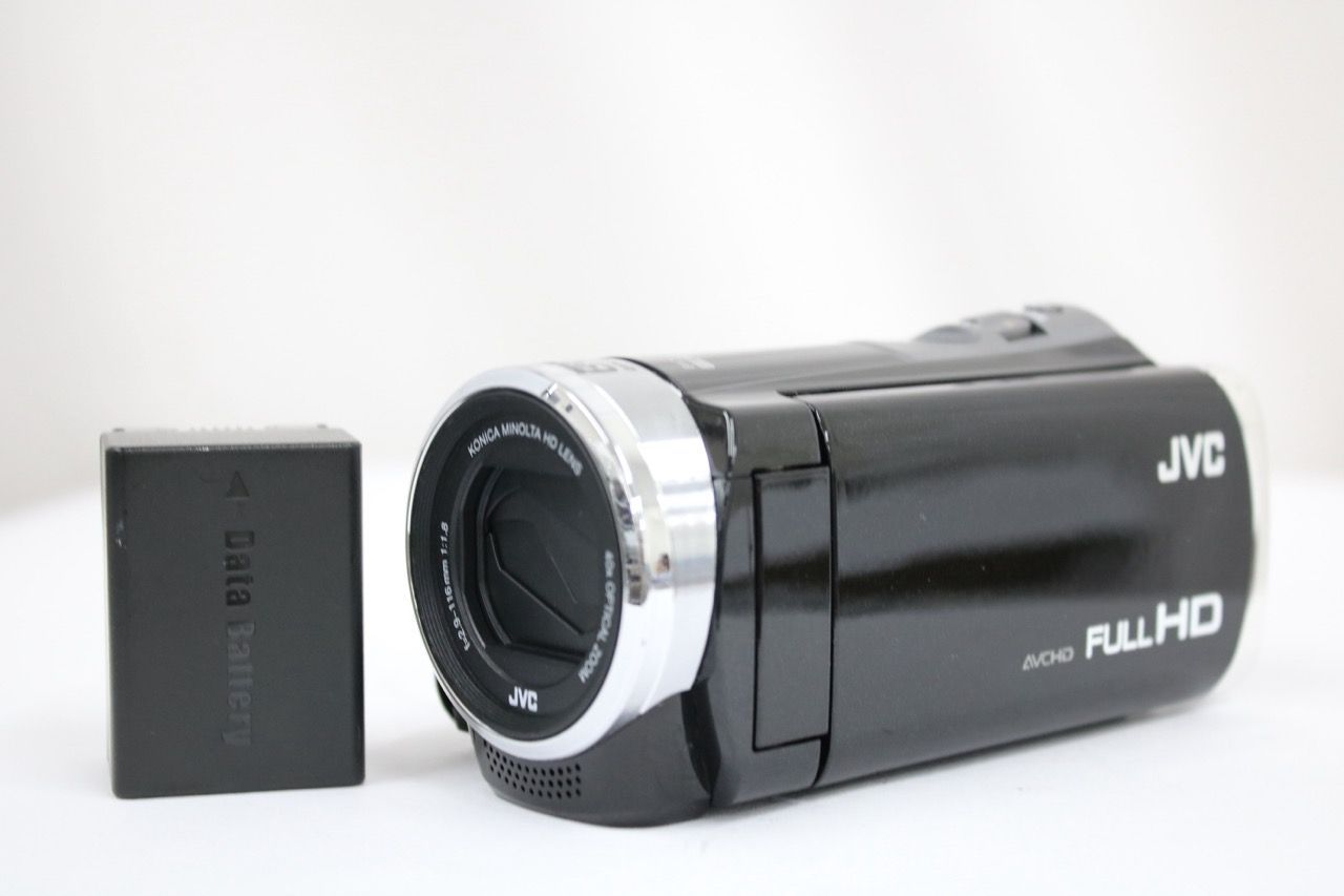 【返品保証】 JVC GZ-E108-B ブラック 60x バッテリー付き ビデオカメラ e12841