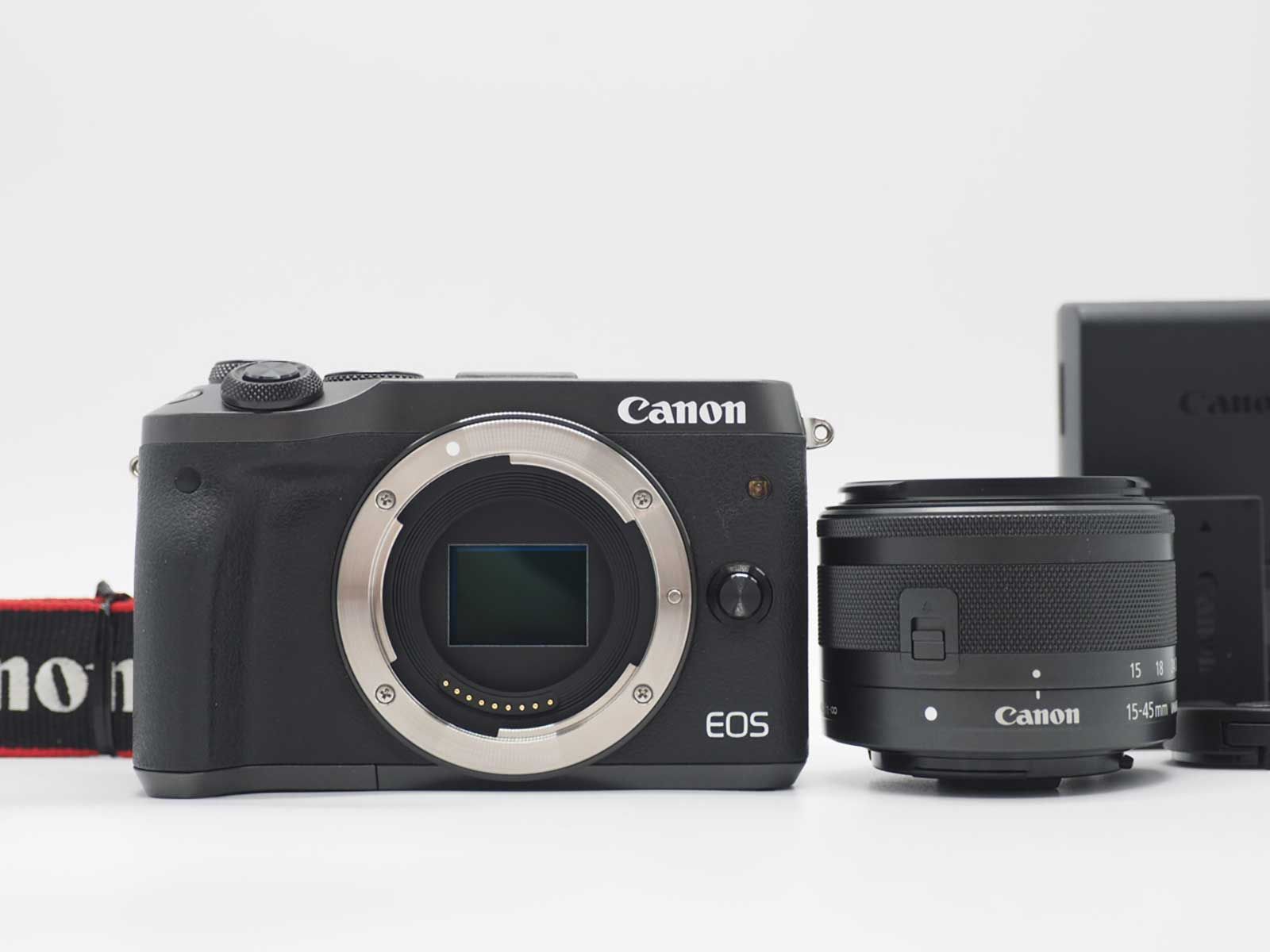 キャノン Canon EOS M6 24.2MP Digital Camera 15-45mm Lens Black [美品] #Z6233A