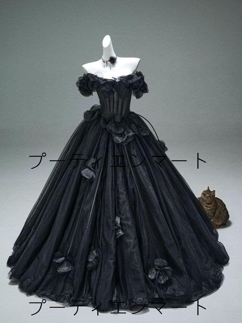 人気商品 新品 気品と妖艶を纏うブラックチュールのゴシックドレス