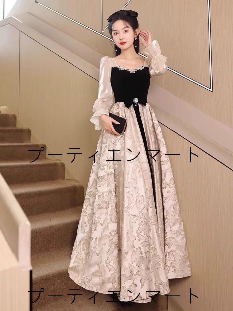 人気商品 26年新作 ロングドレス★★エレガントな刺繍パーティー用お姫様スタイル