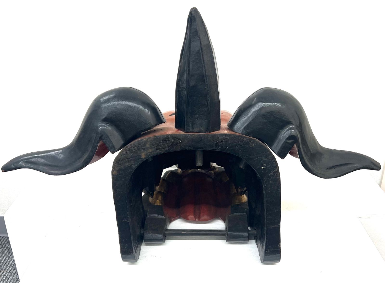 希少】獅子頭 木彫り 獅子舞 祭り 神楽 伝統工芸 魔除け 縁起物 木製