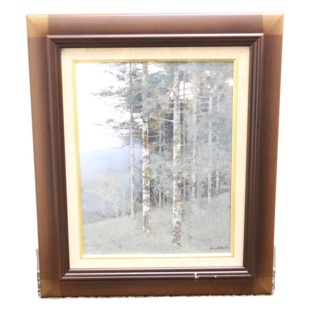 ★【絵画】　立木　阪本 修次 作　F６号　縦59cm 横50cm　額縁