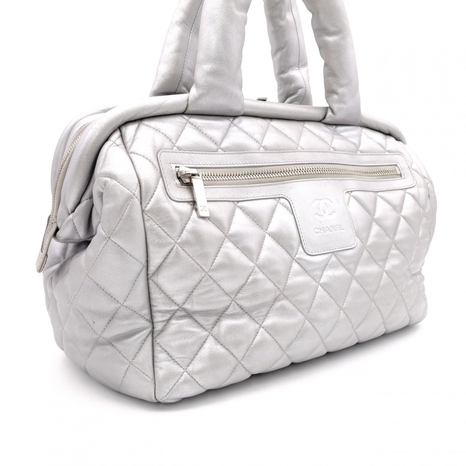 ALC10 シャネル コココクーン トートバッグ シール付き シルバー金具 CHANEL シャネル コココクーン トートバッグ レザー シルバー