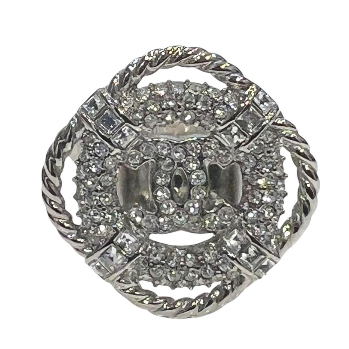 中古】 CHANEL シャネル ココマーク ラインストーン リング B19C