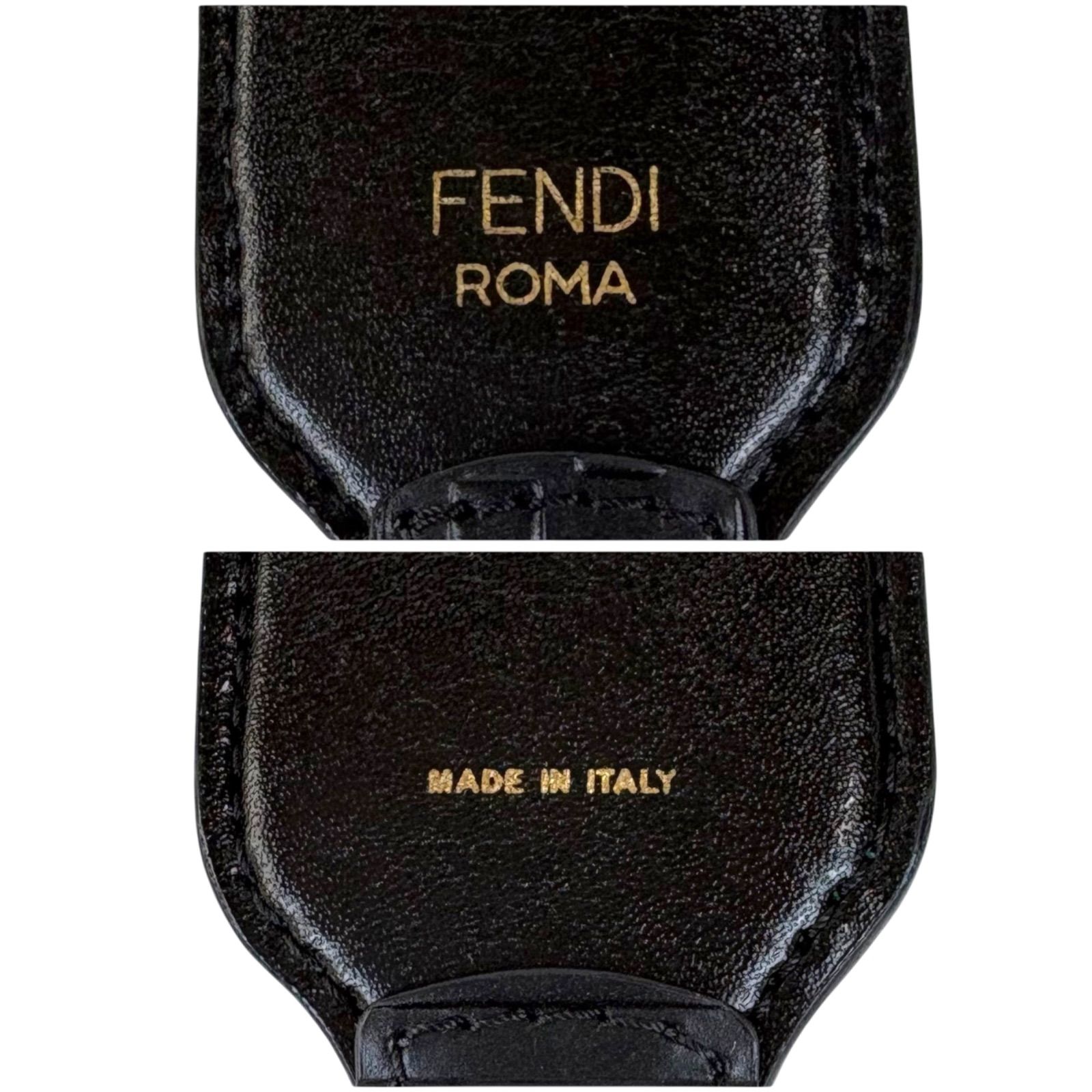 フェンディ FENDI ストラップユー ミニ FF ズッカ柄 オールブラック