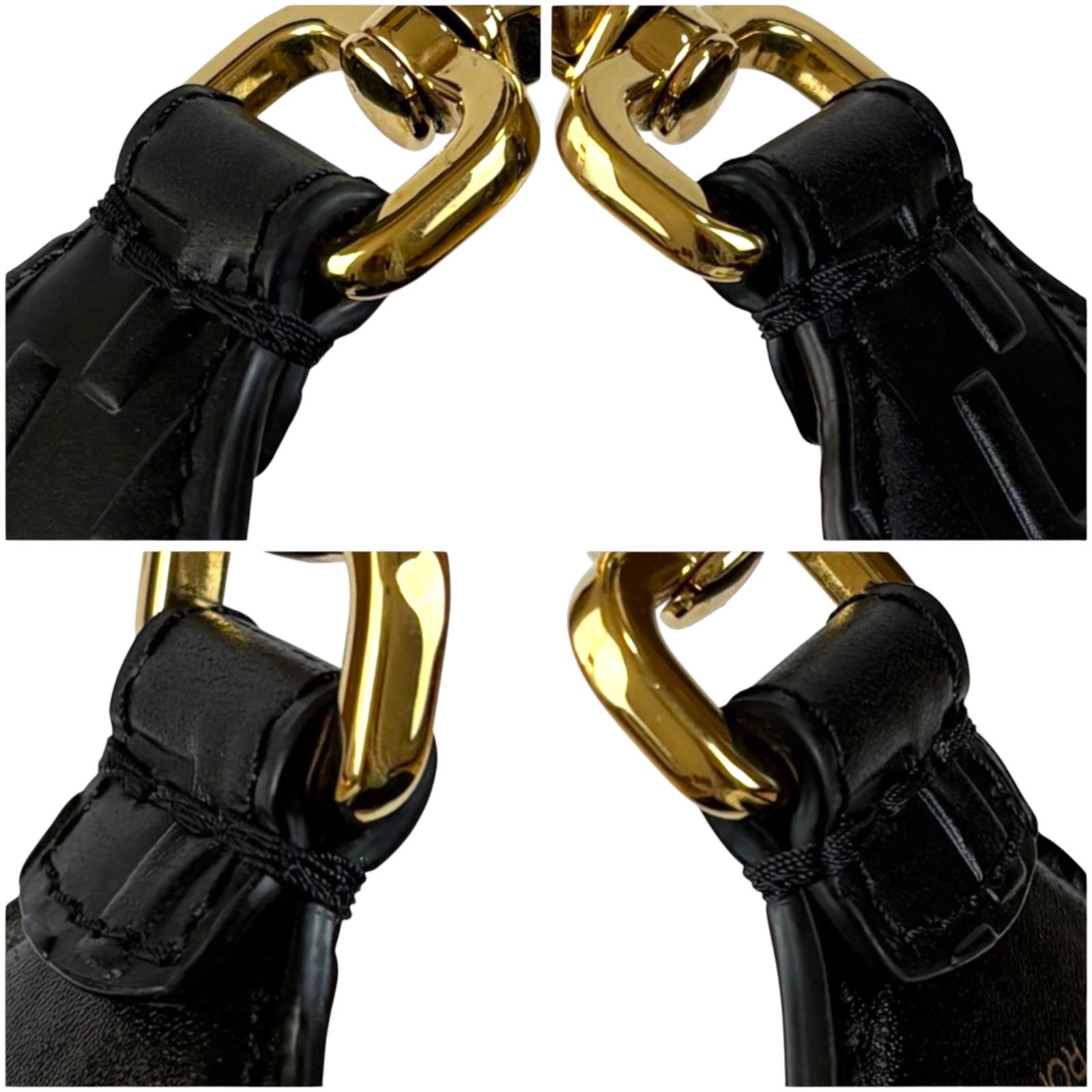 フェンディ FENDI ストラップユー ミニ FF ズッカ柄 オールブラック