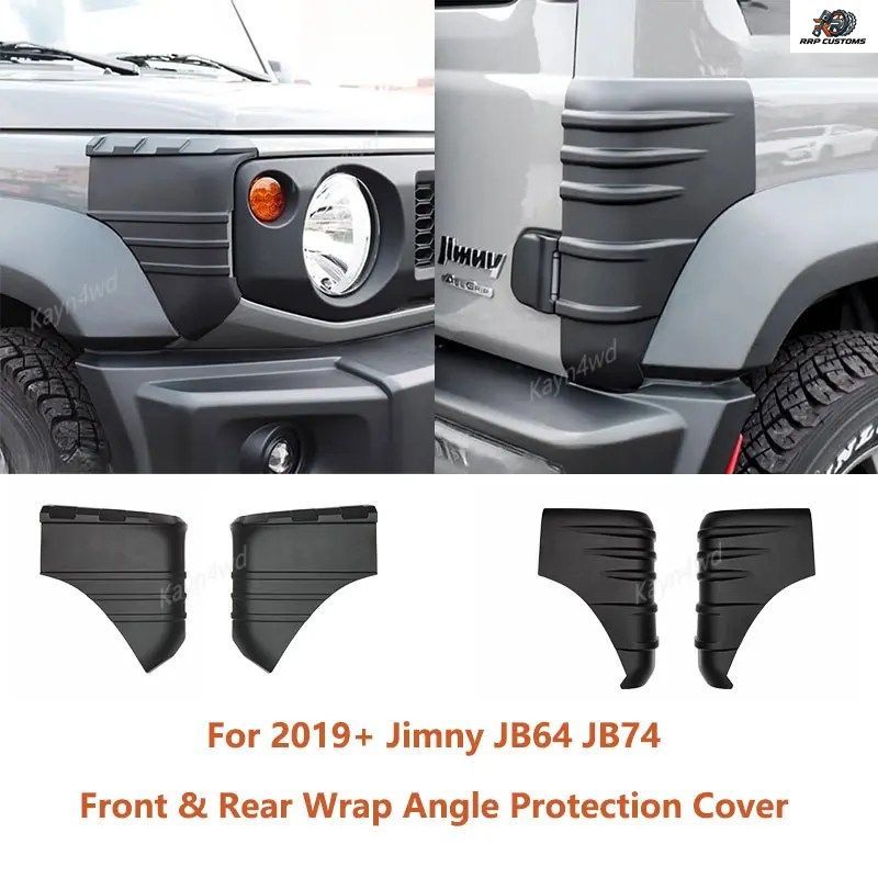 オフロード4x4エクステリアアクセサリー ABSフロント＆リアラップアングルプロテクションカバー スズキジムニー JB64W JB74W 2019-2025用