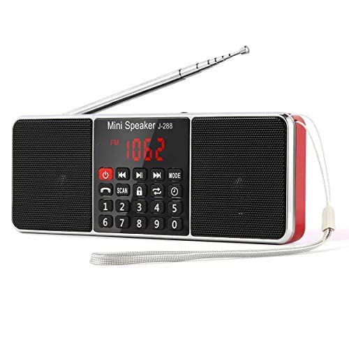 【PSE認証済】Gemean J-288 ポータブル ラジオ ワイド fm am ステレオ 携帯 bluetooth スピーカー （ワイヤレスブルートゥースイヤホン対応不可） ステレオサウンド、AUXジャック、スリープタイマー機能を備えたロン 4bfc01f4