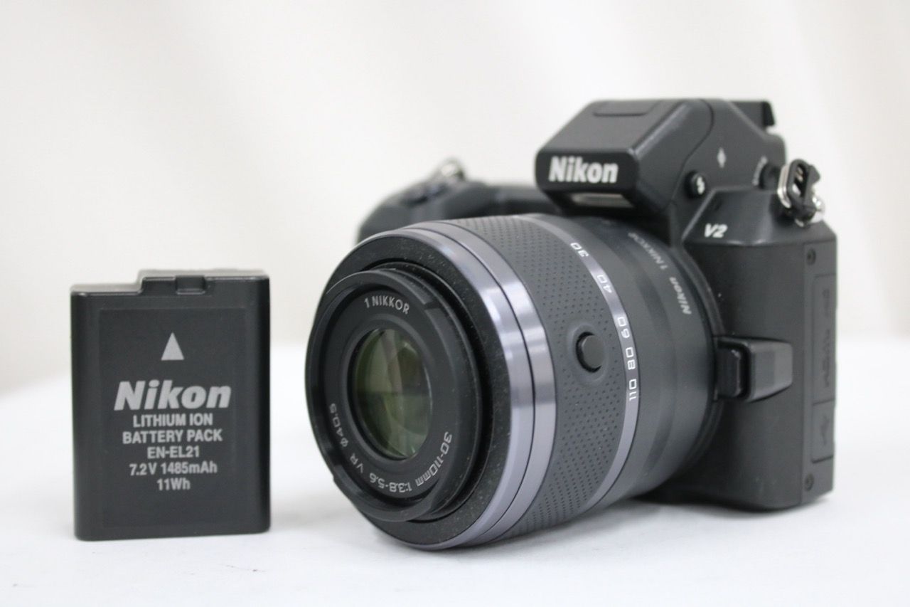 【返品保証】 【シャッター23928回】ニコン Nikon 1 V2 ブラック 1 NIKKOR 1 NIKKOR 30-110mm F3.8-5.6 VR ミラーレス一眼 e12870