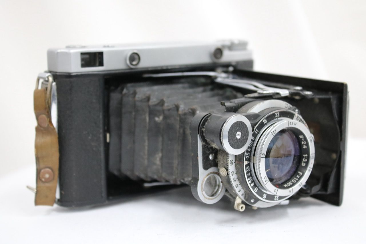 【返品保証】 KMZ Moskva-5 10.5cm F3.5 蛇腹カメラ e12886