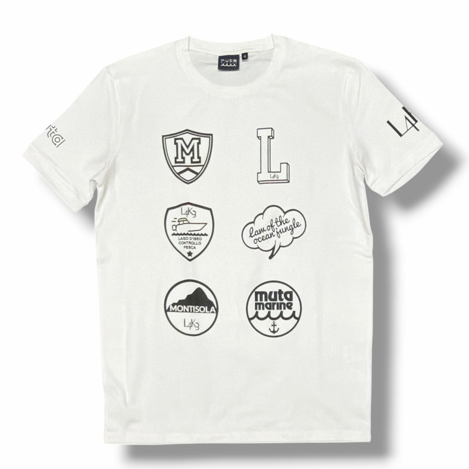 Muta MARINE × L4K3 6ロゴ Tシャツ コラボ カットソー ムータマリン