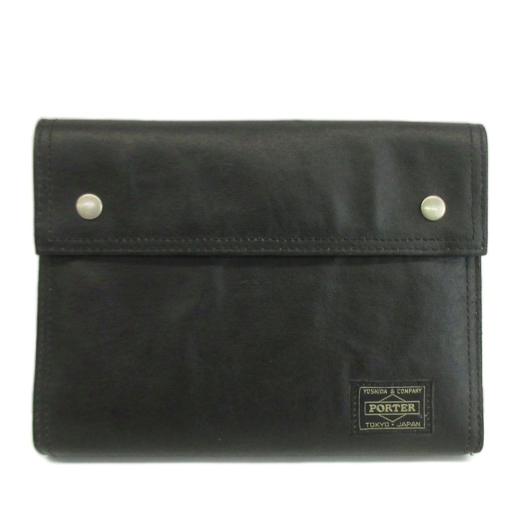 ポーター PORTER 吉田カバン フリースタイル FREE STYLE システム手帳バインダー 手帳カバー 二つ折り 文房具 ロゴ 黒 ブラック /XZ ■GY18