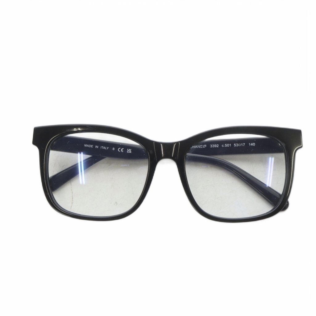 シャネル CHANEL 眼鏡 伊達メガネ ココマーク 53□17-140 ブラック 3392 /YO21 ■GY11 ■OH