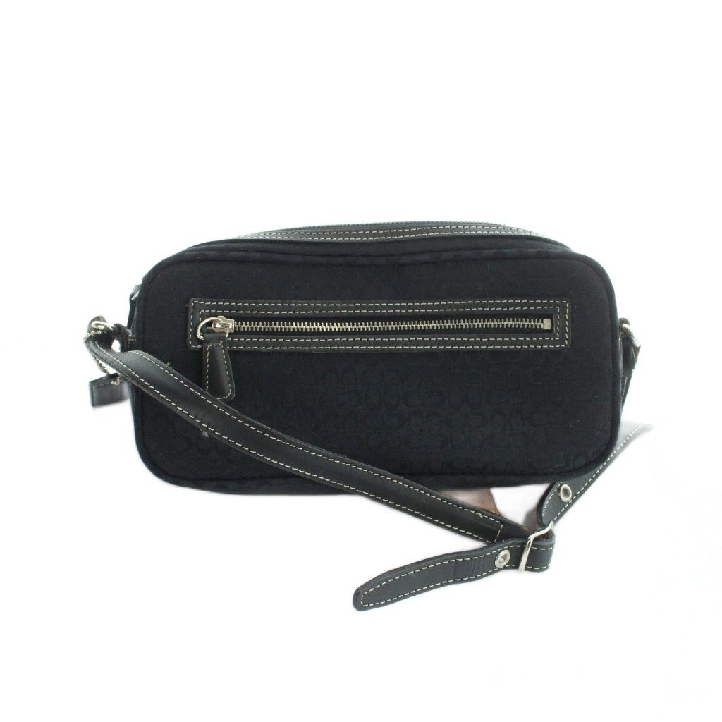 コーチ COACH 6341 ショルダーバッグ 斜めがけ キャンバス レザー 黒 ブラック ■GY18 /MQ